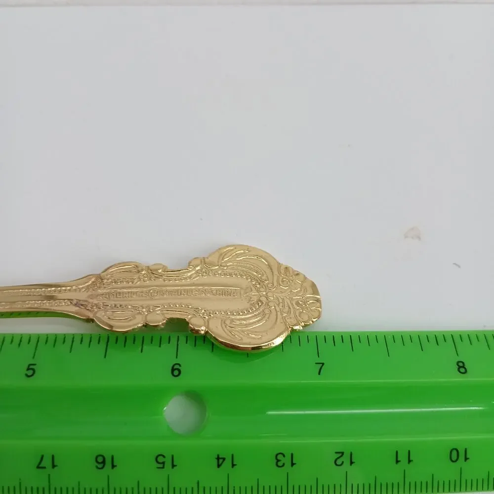 10X Tbsp Cambridge Gold Royal Fashion Table Spoons Flatware